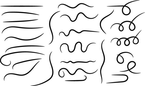 Abstract hand drawn swirls and artistic wavy lines for modern design vector