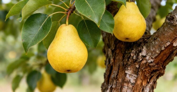 Pears on a tree photo