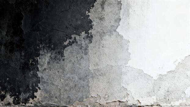 resistido pared superficie muestra un dramático transición a través de sombras de gris y blanco foto
