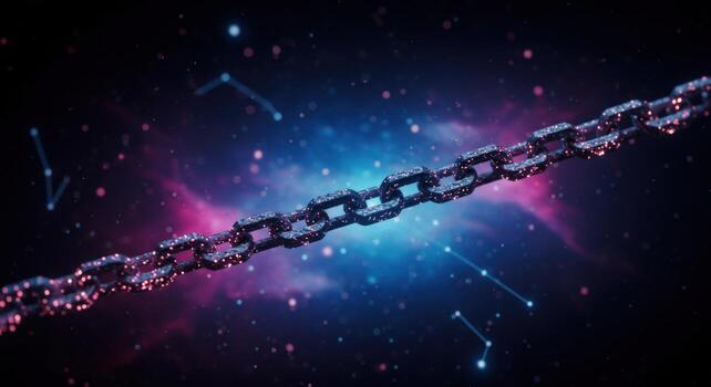 Abstract chain link connection network conceptual visualization photo