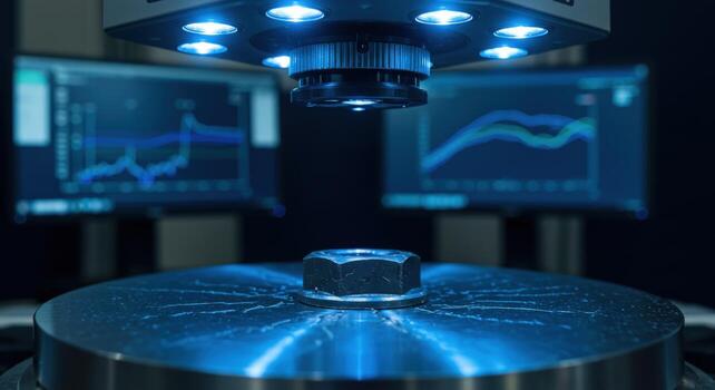 Precision measurement of engineering component with analysis tool photo