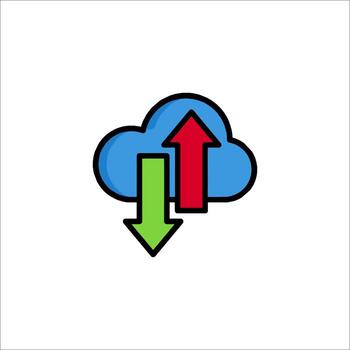 nube subir descargar icono datos transferir almacenamiento concepto vector