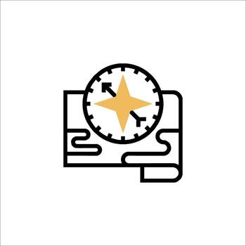 Compass and Map Icon Navigation Travel Adventure, journey vector