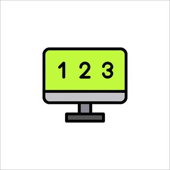 123 on Computer Screen Icon Learning Concept vector