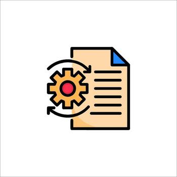 Automation Process Icon Gear Document Workflow, software management vector