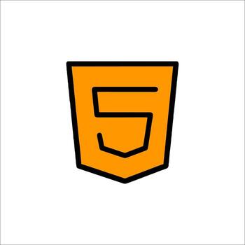 HTML5 Logo Icon Web Development Technology Orange Shield, coding vector