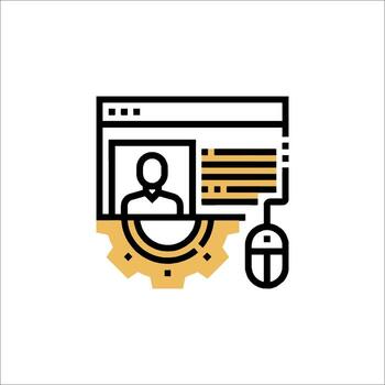 usuario ajustes administración icono perfil configuración engranaje vector