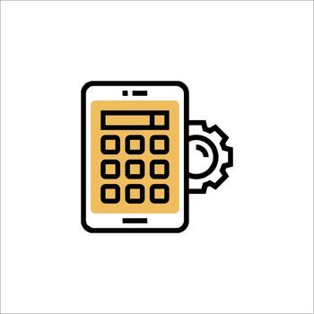 Mobile App Development Icon Phone Gear Settings, application vector