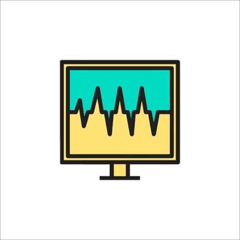 Data visualization on computer monitor vector