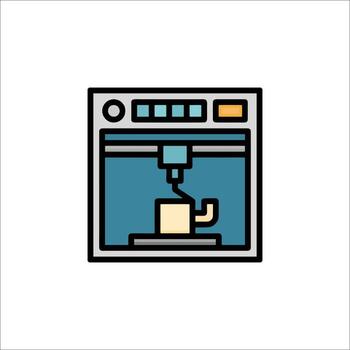 3D printer creating a cup vector