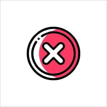 Red cross mark icon vector