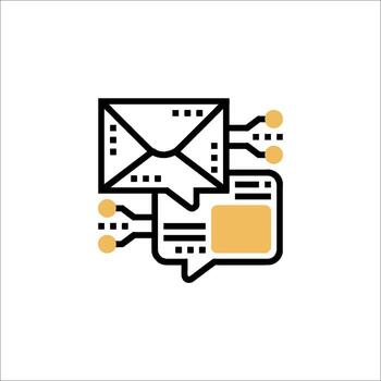 digital comunicación icono correo electrónico mensajería y conectividad, habla burbuja vector