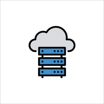 Cloud Server Hosting Icon Data Storage Network Technology vector