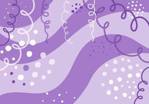 Festive abstract background with confetti and paper streamers. Space for text. Modern, dynamic graphic design for a greeting card or banner. Template, illustration, isolated background. vector