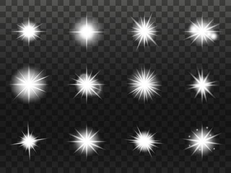 brillante ligero estallidos colección con varios Chispa - chispear efectos vector