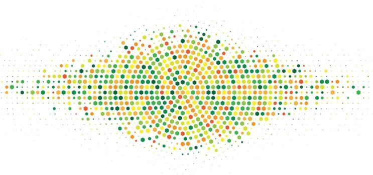 Abstract explosion of colorful small dots creating a vibrant dynamic pattern on a white background vector