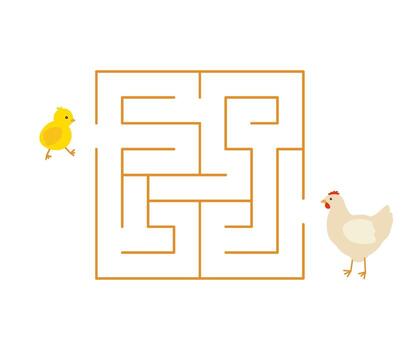 laberinto niños juego, lógica desafío a navegar para polluelo sus retortijón rutas a gallina. niños laberinto, estrategia, resolución de problemas ilustración vector