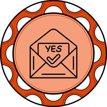 aprobado correo personalizado plano diseño forma vector