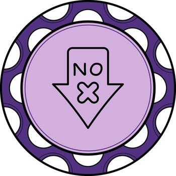 No Down Arrow Minimal Flat Art Feature vector