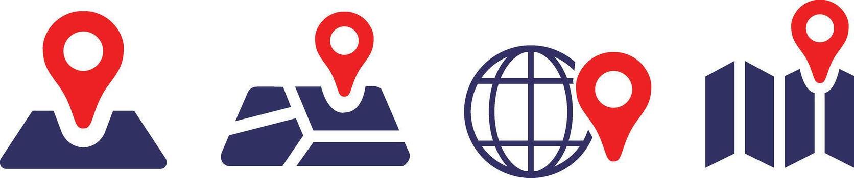 ocation Pin and Map Icons Set - Global Navigation, GPS, Travel, and Direction Concepts vector