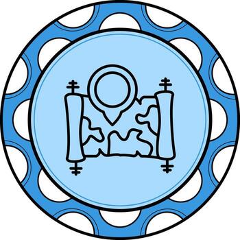 Scroll Map Location Distinct Professional Graphic Symbol vector