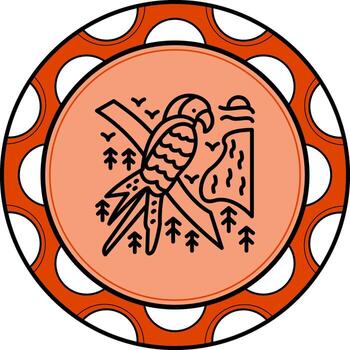 Swift Parrot Minimal Creative Art Object vector