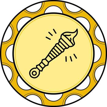 Old Fire Torch Minimal Creative Art Object vector