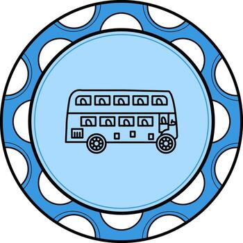 doble decker autobús personalizado plano diseño forma vector