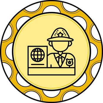 Passport Control Minimal Flat Shape vector