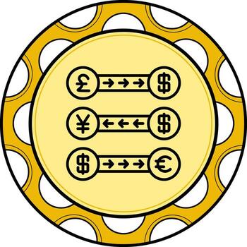 Currency Displacement Modern UI Graphic Feature vector