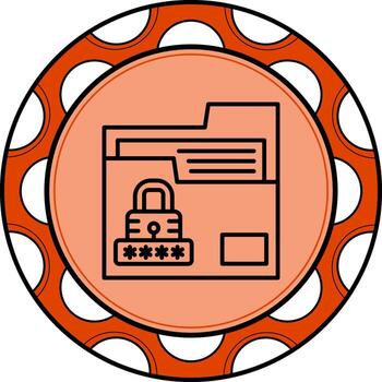 Lock Folder Stylish UI Element vector