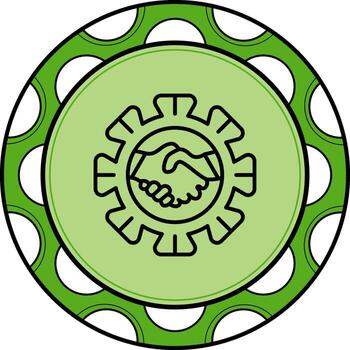 CRM Hand Shake Elegant Web Graphic Layout vector