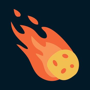 Falling Comet or Meteor as Space Adventure and Galaxy Exploring Illustration vector