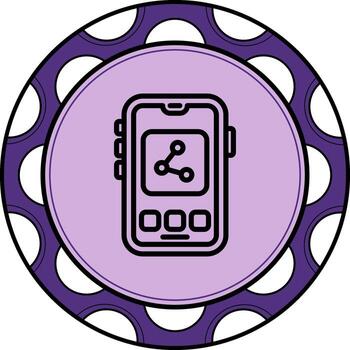 Mobile Share Dynamic UI Design Object vector