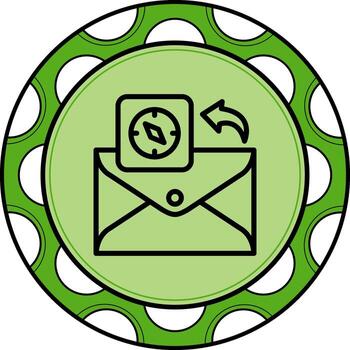 correo electrónico Brújula personalizado plano diseño forma vector