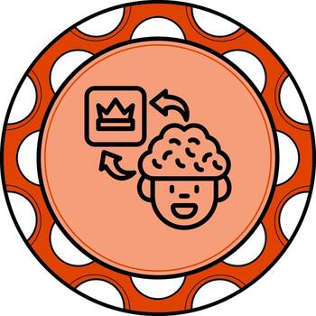 Brain Crown Functional UI Design Asset vector