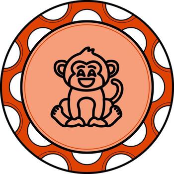 Happy Monkey Dynamic Modern Design Element vector