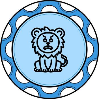 enojado león elegante ui elemento vector