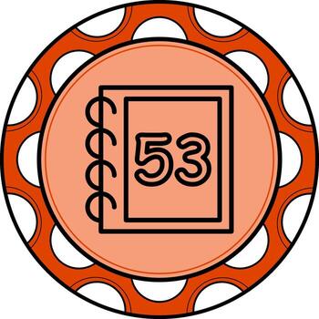 Math Fifty Three Elegant Flat Design Object vector