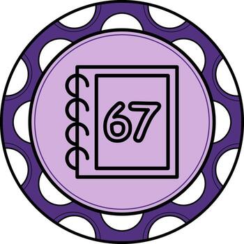 matemáticas sesenta Siete personalizado plano diseño forma vector