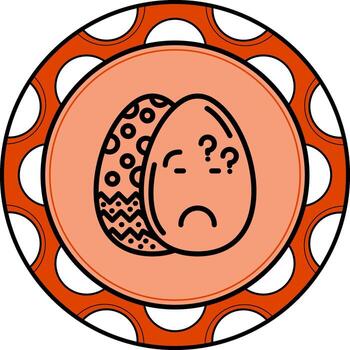 Easter Thinking Egg Custom UI Art Layout vector