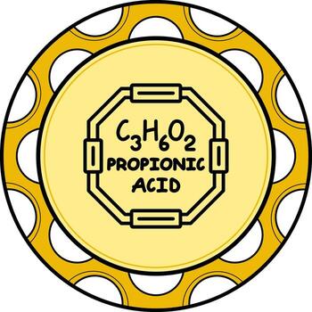 Propionic Acid Custom Flat Design Shape vector