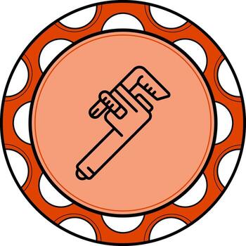 Pipe Wrench Custom UI Art Layout vector