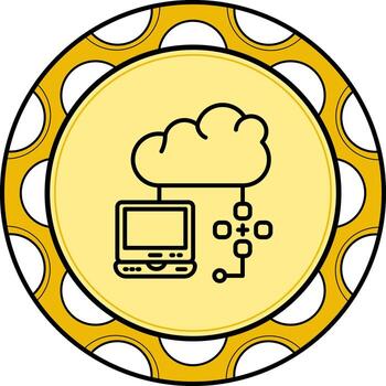 nube informática red mínimo plano Arte característica vector