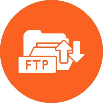 FTP Access Folder Glyph Multi Color Circle vector