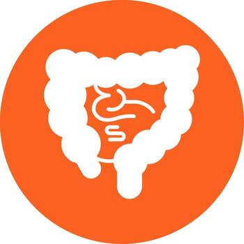 Digestive Intestine Section Glyph Multi Color Circle vector
