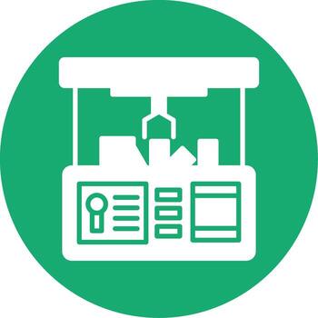 Arcade Claw Machine Glyph Multi Color Circle vector