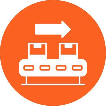 Automated Conveyor System Flow Glyph Multi Color Circle vector