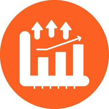 Increasing Bar Graph Growth Glyph Multi Color Circle vector