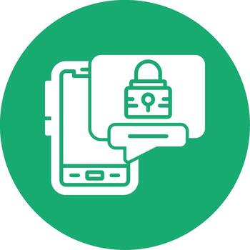 Smartphone Security Lock Glyph Multi Color Circle vector